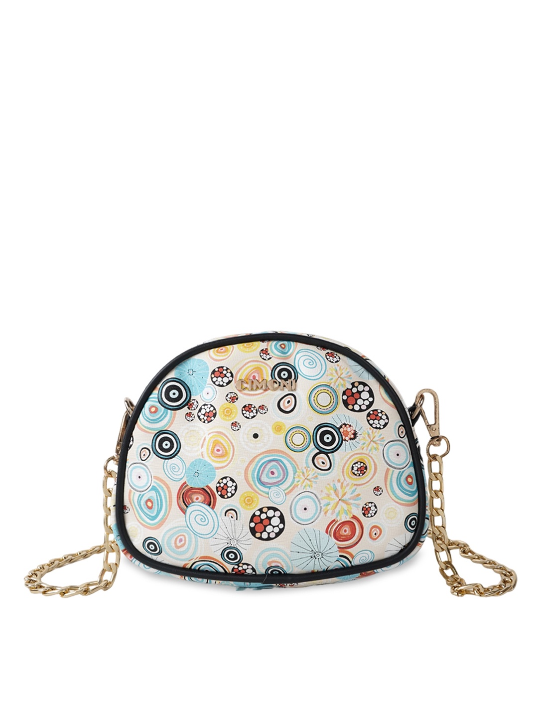 

CIMONI Printed Structured Sling Bag, White