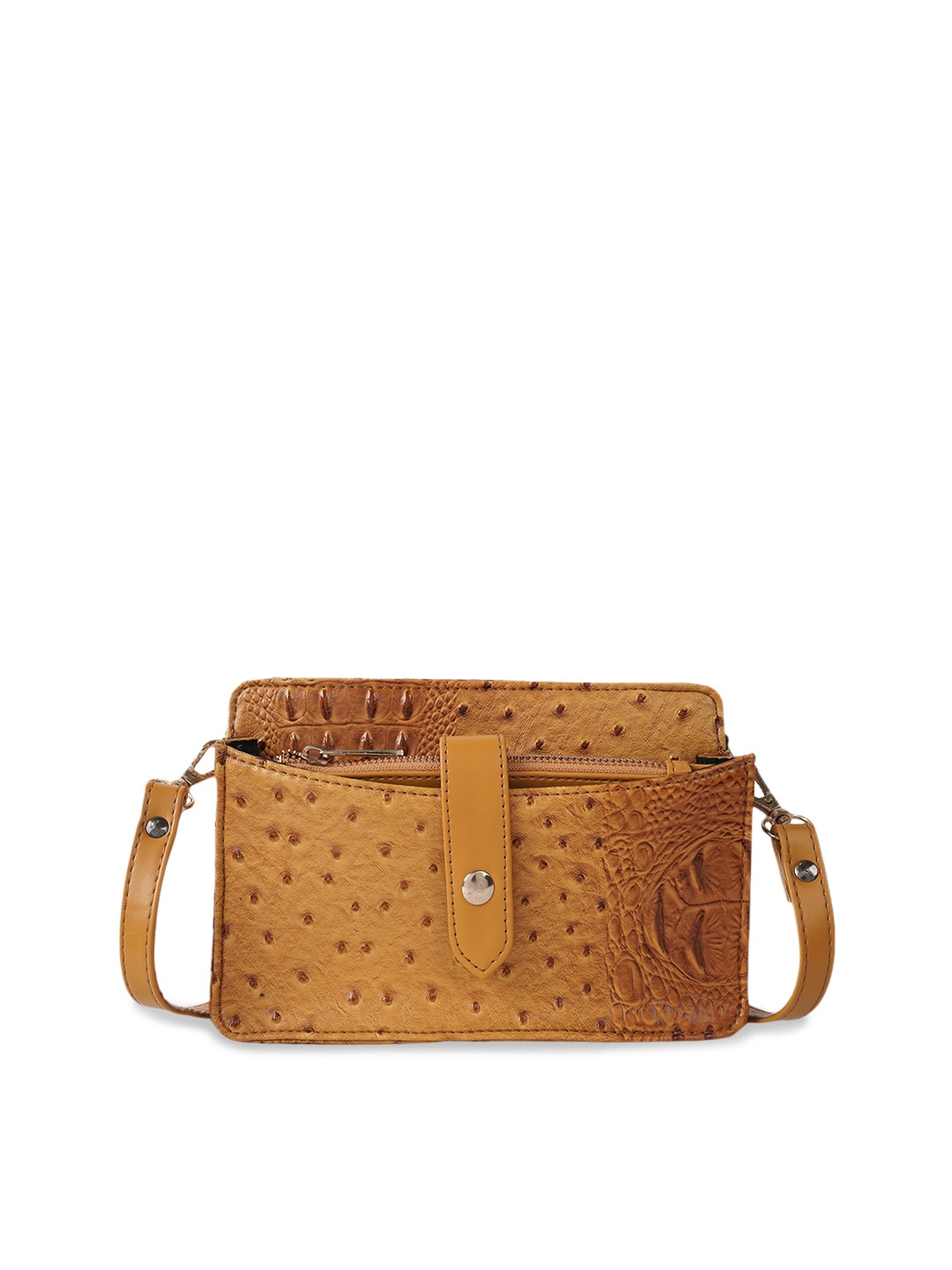 

CIMONI Self Design Structured Sling Bag With Pouch, Tan