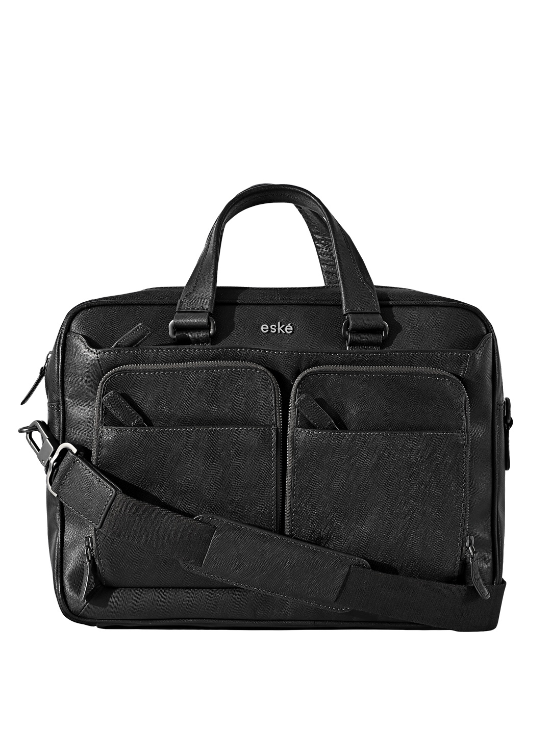 

Eske Men Leather Laptop Bag, Black
