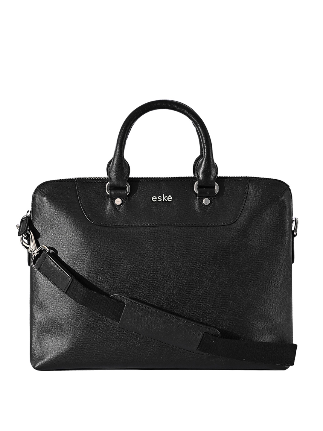 

Eske Men Leather Laptop Bag, Black