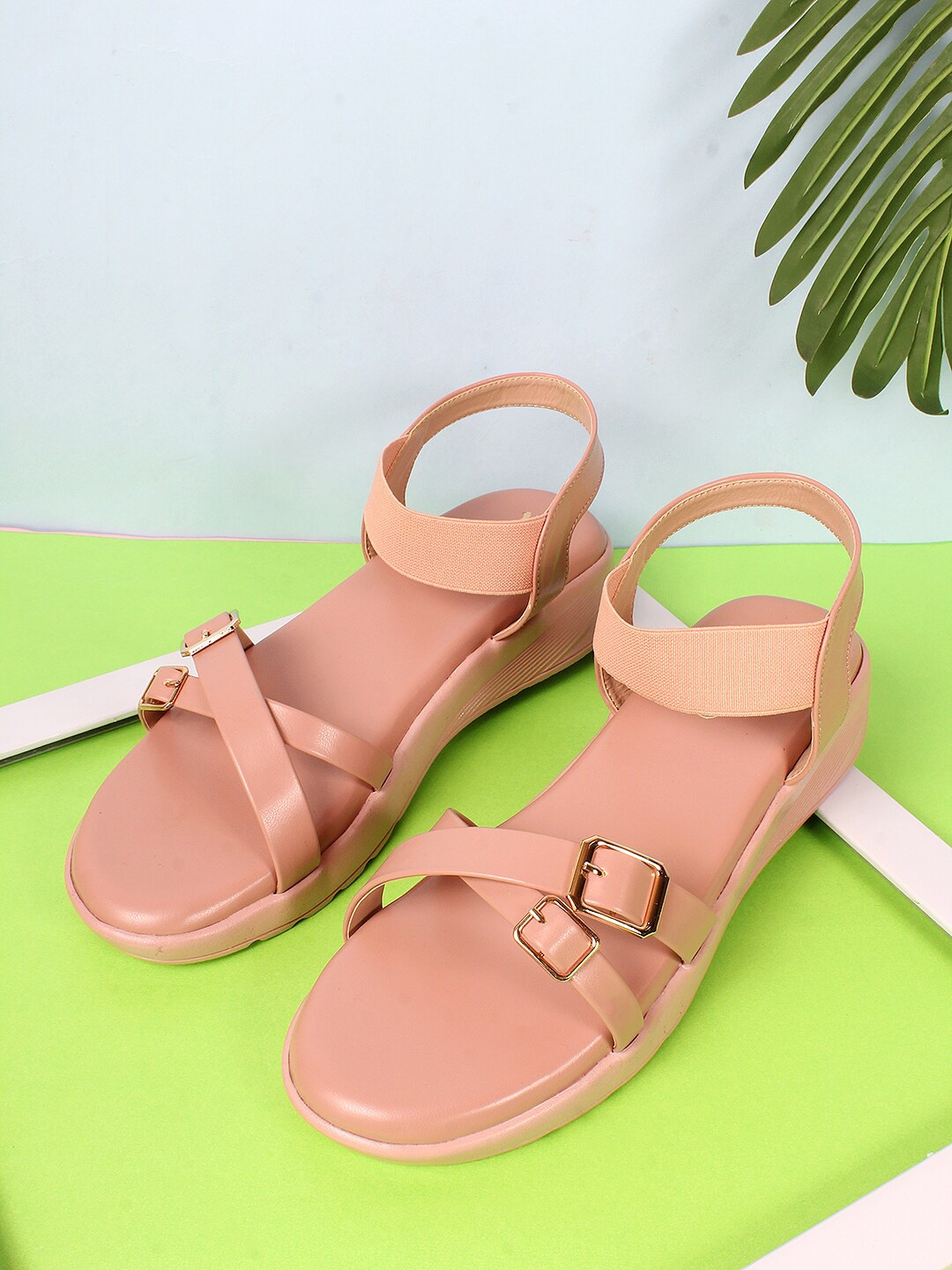

The Roadster Lifestyle Co. Pink Buckled Comfort Heels
