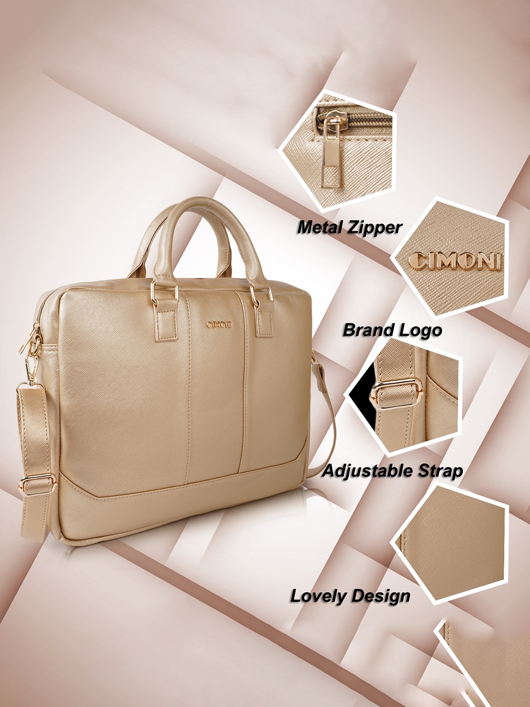 

CIMONI Lightweight Laptop Bag, Gold