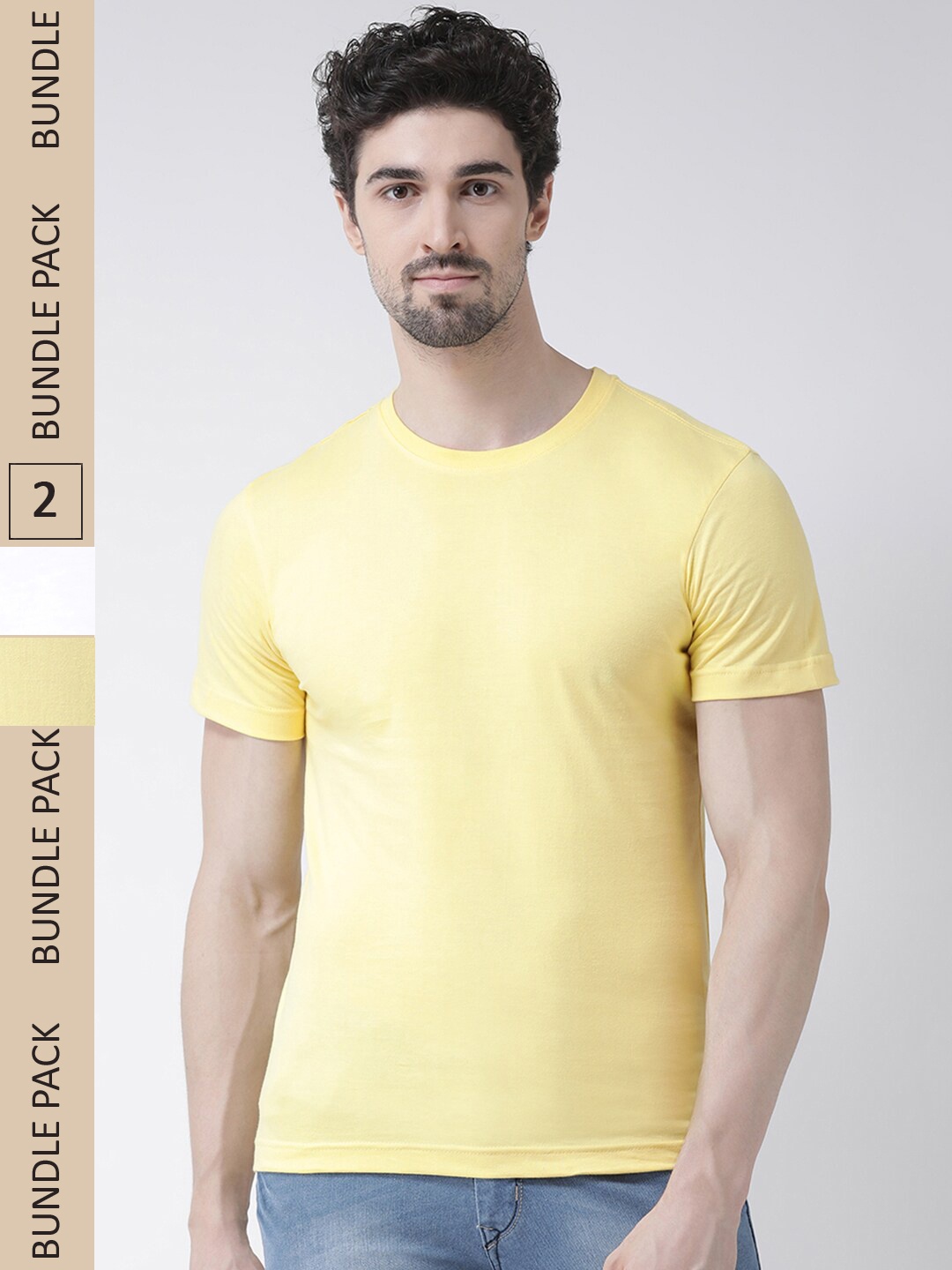 

Friskers Pack Of 2 Slim Fit Cotton T-shirt, White