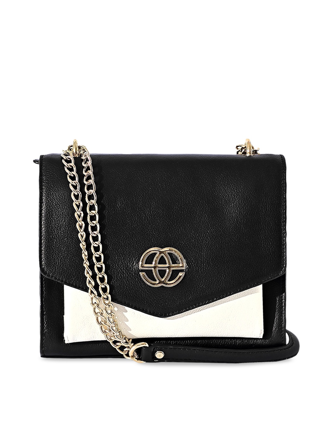 

Eske Colourblocked Leather Structured Sling Bag, Black