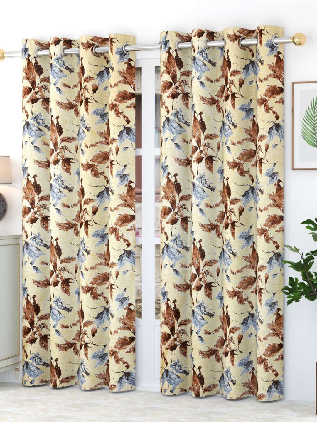 

Bajo's Grey & Beige 2 Pieces Quirky Door Curtain