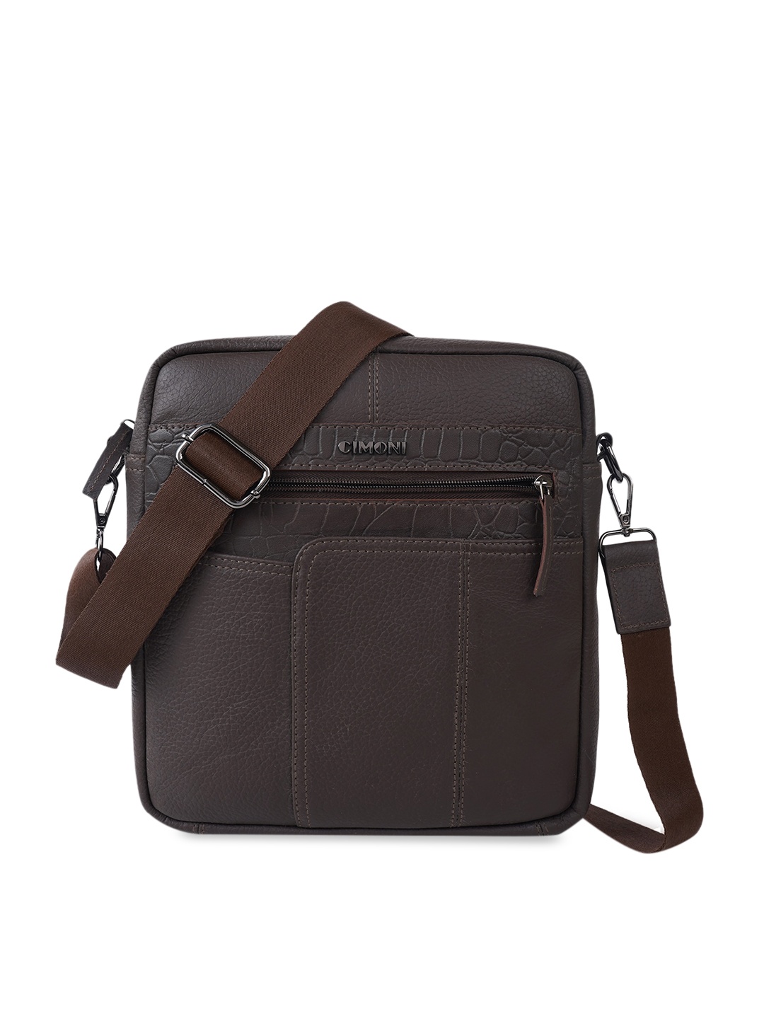 

CIMONI Structured Sling Bag, Brown