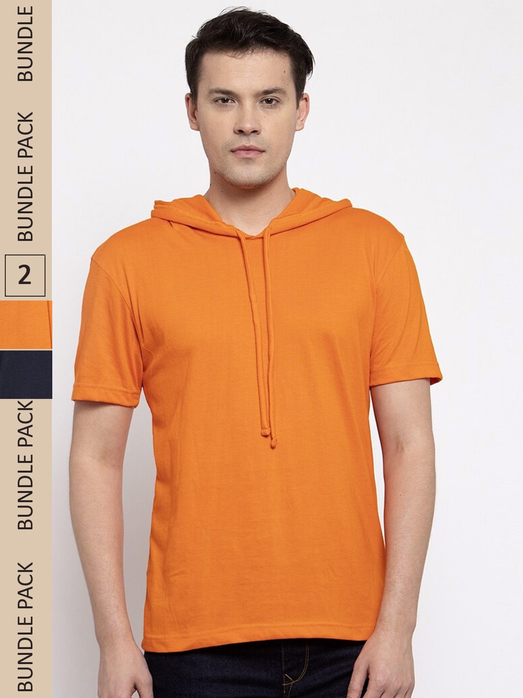 

Friskers Pack Of 2 Hooded Cotton T-shirt, Orange