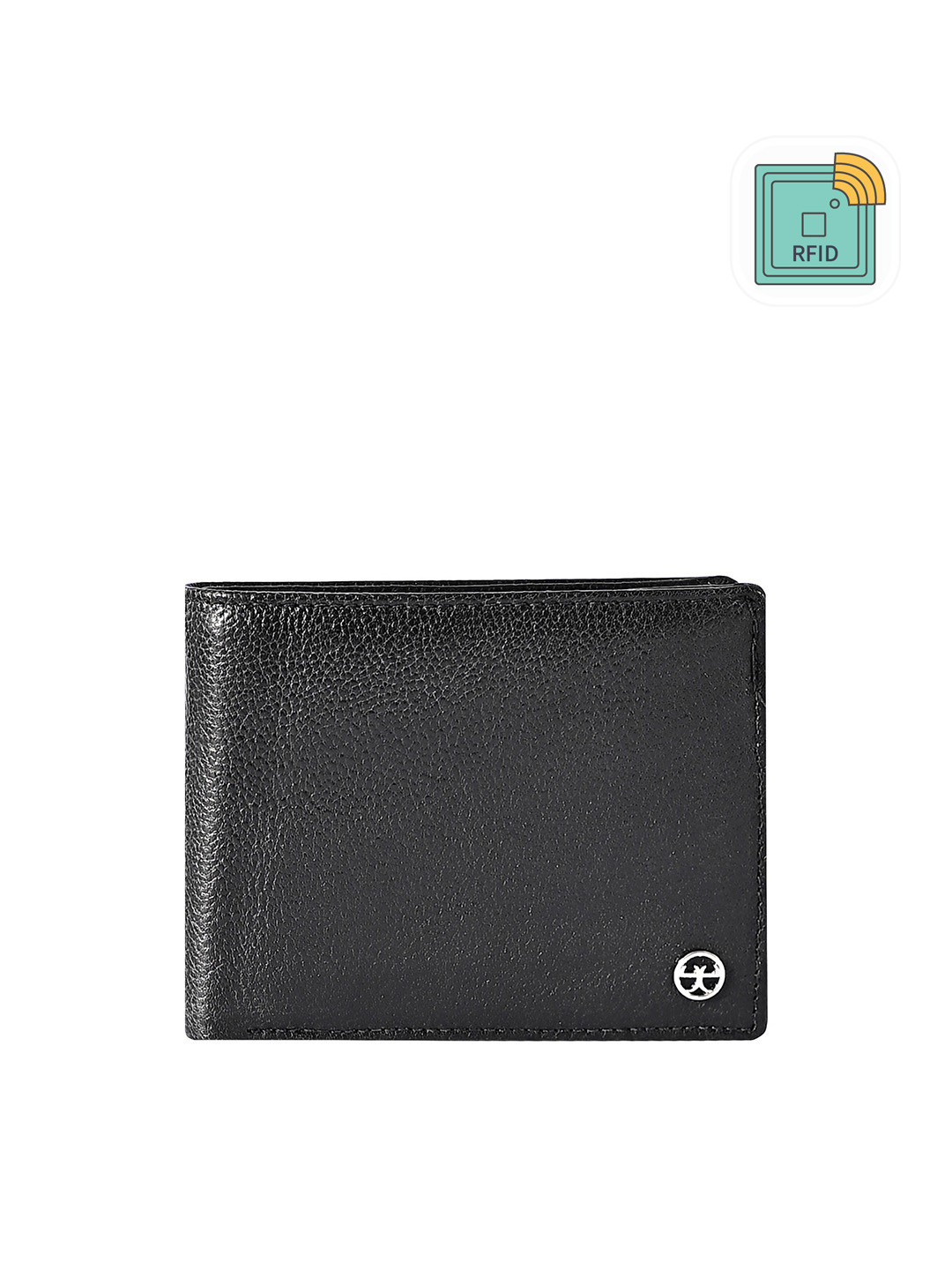 

Eske Men Textured Leather Two Fold Wallet, Black