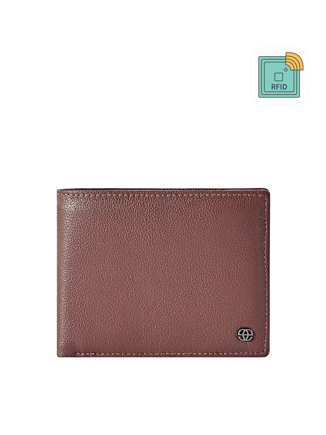 

Eske Men Textured Leather Two Fold Wallet, Brown