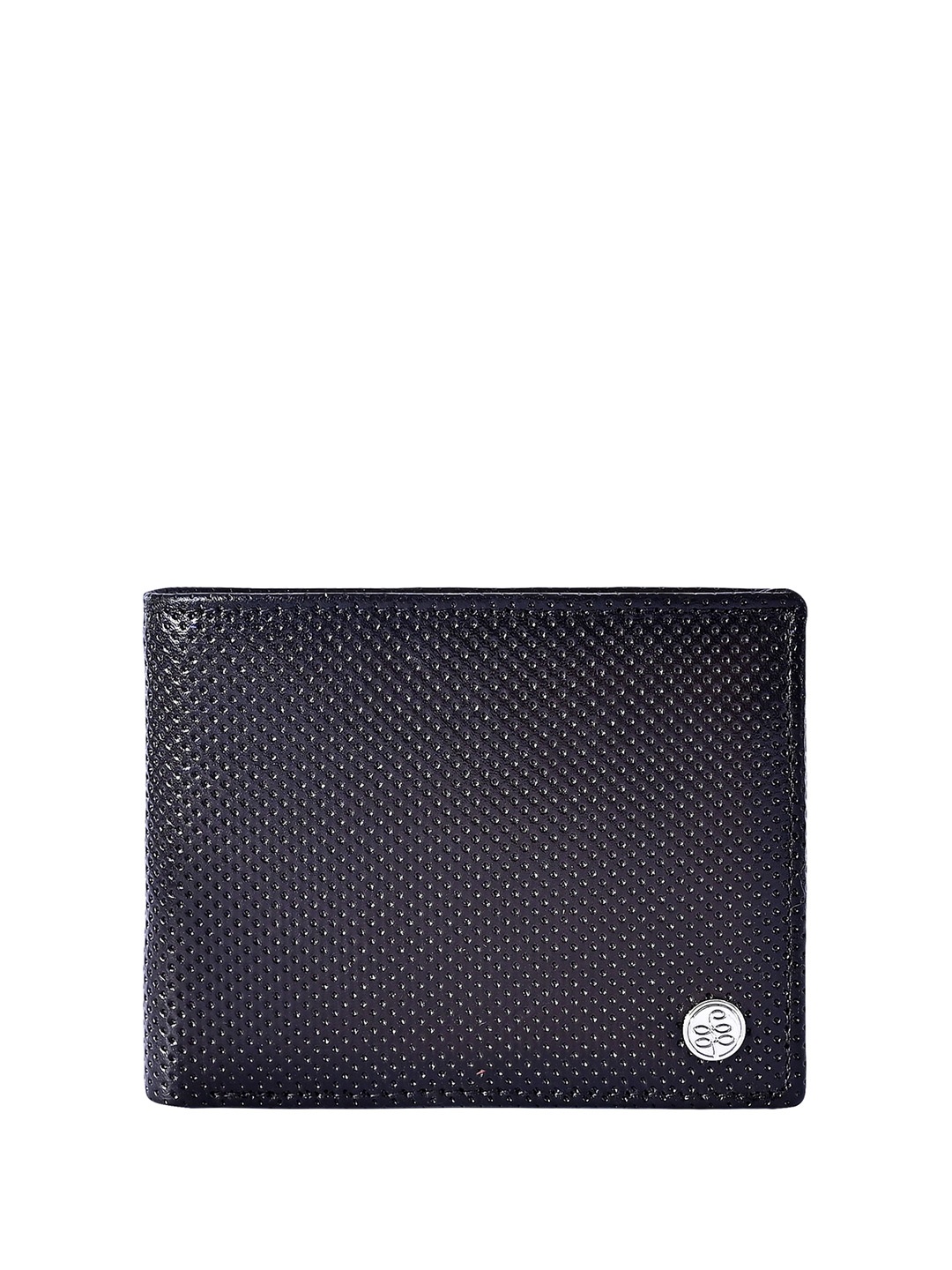 

Eske Men Geometric Textured Leather Two Fold Wallet, Brown