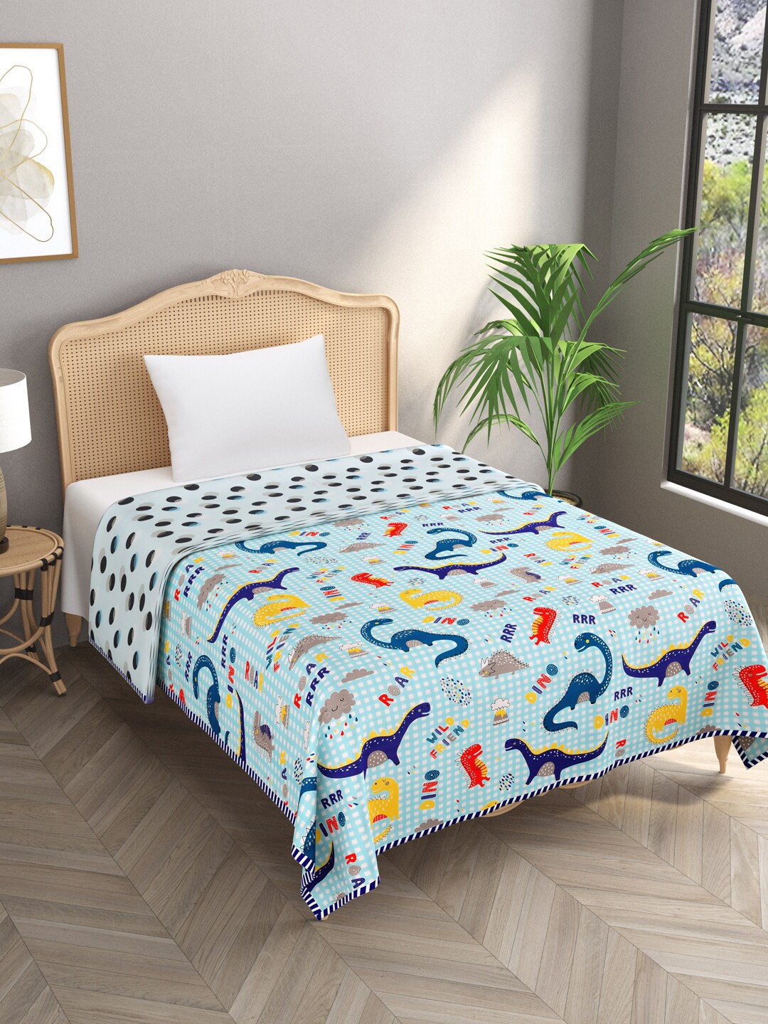 

Gulaab Jaipur Blue Printed AC Room 450 GSM Cotton Single Bed Dohar