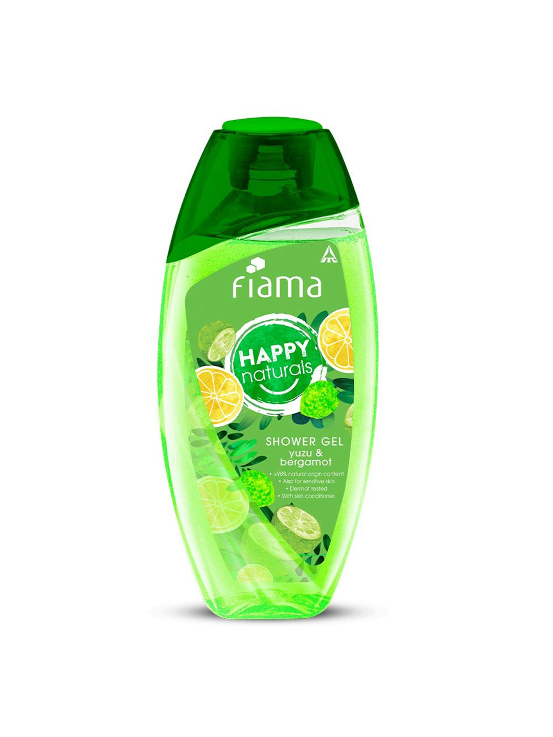 

Fiama Happy Naturals Shower Gel with Yuzu & Bergamot - 250 ml, Green