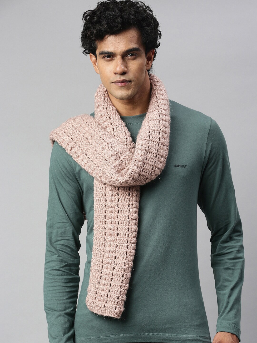 

Magic Needles Self Design Acrylic Scarf, Brown