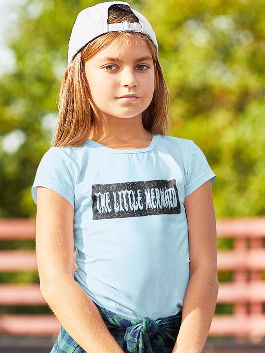 

KINSEY Girls Typography Printed Round Neck Cotton T-shirt, Blue