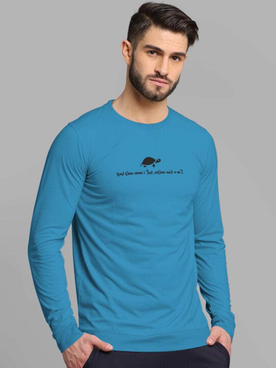 

BULLMER Typography Printed Cotton Sweatshirt, Turquoise blue