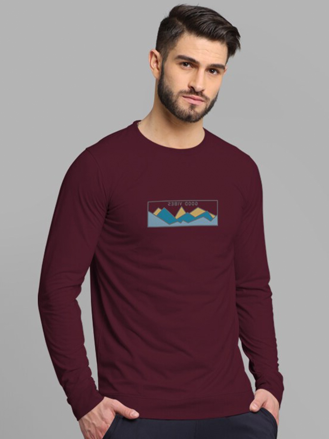 

BULLMER Graphic Printed Cotton Sweatshirt, Burgundy