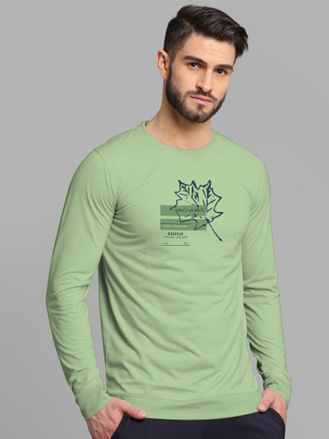 

BULLMER Typography Printed Cotton Sweatshirt, Green