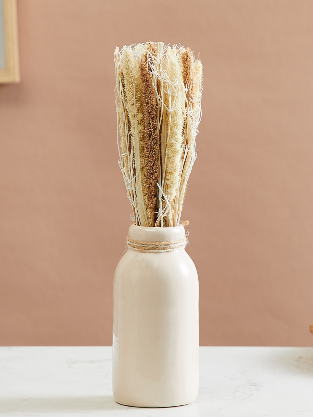 

Home Centre Corsica Eden Millet Decorative Flower With Ceramic Pot, Cream