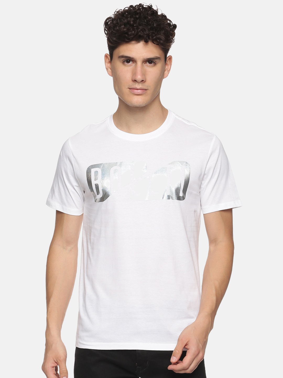 bollti Typography Printed Cotton T-Shirt, White