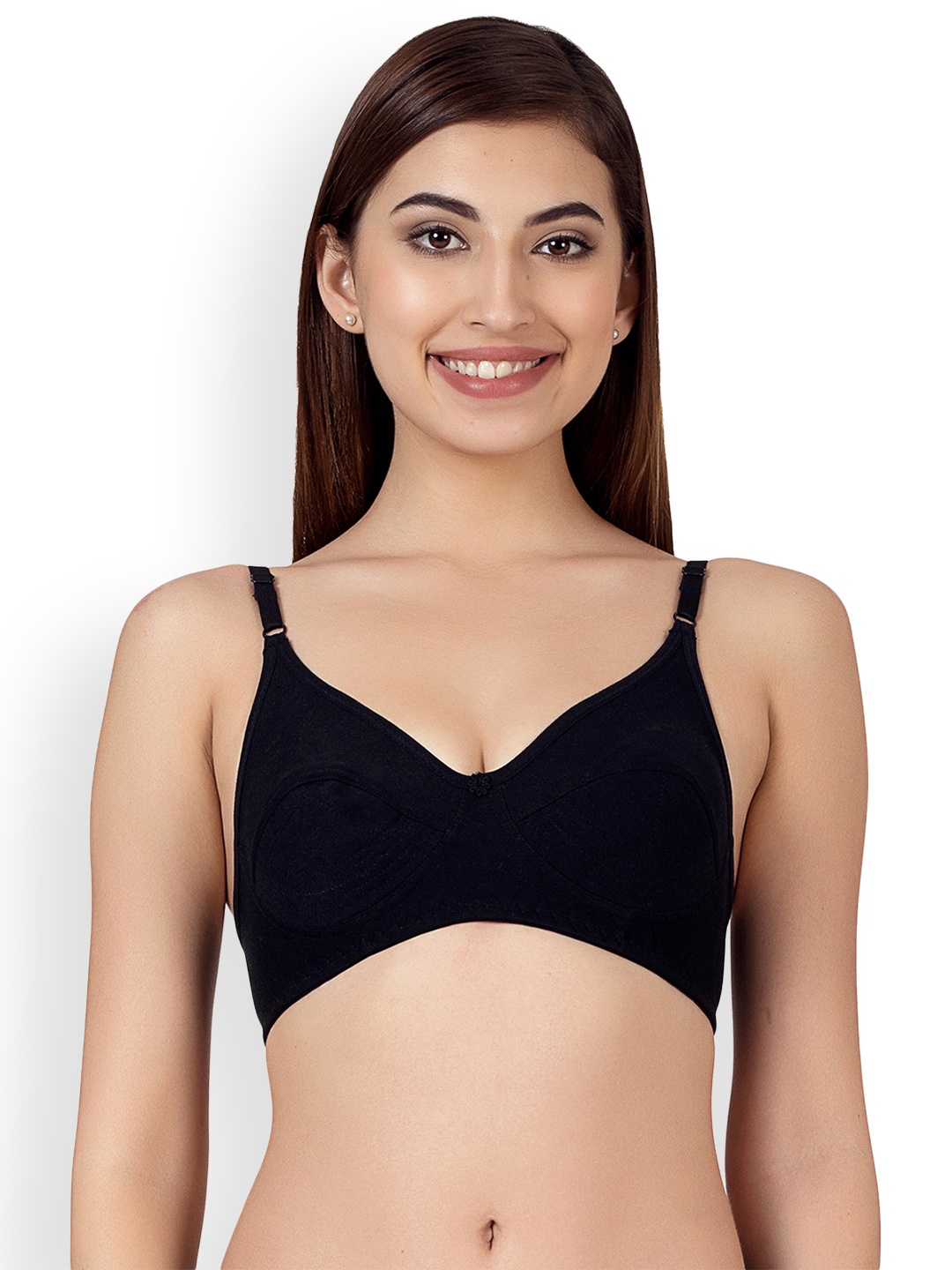 

Clovia Cotton Rich Non-Padded Non-Wired Full Cup Bra, Black