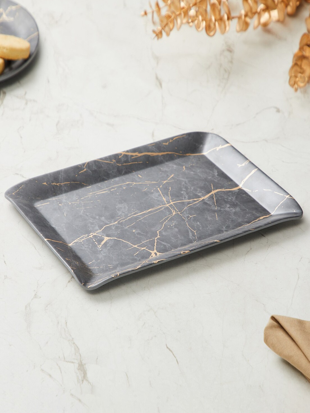 

Home Centre Glen India Selik Grey Printed Serving Tray