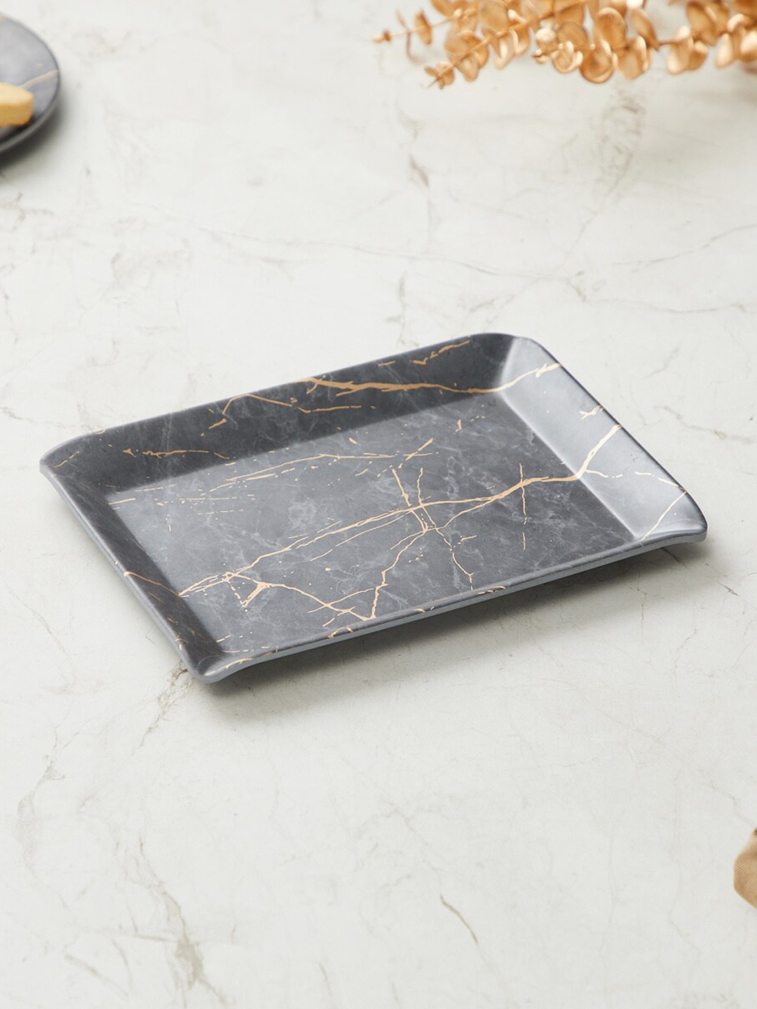 

Home Centre Glen India-Selik Grey Printed Serving Tray