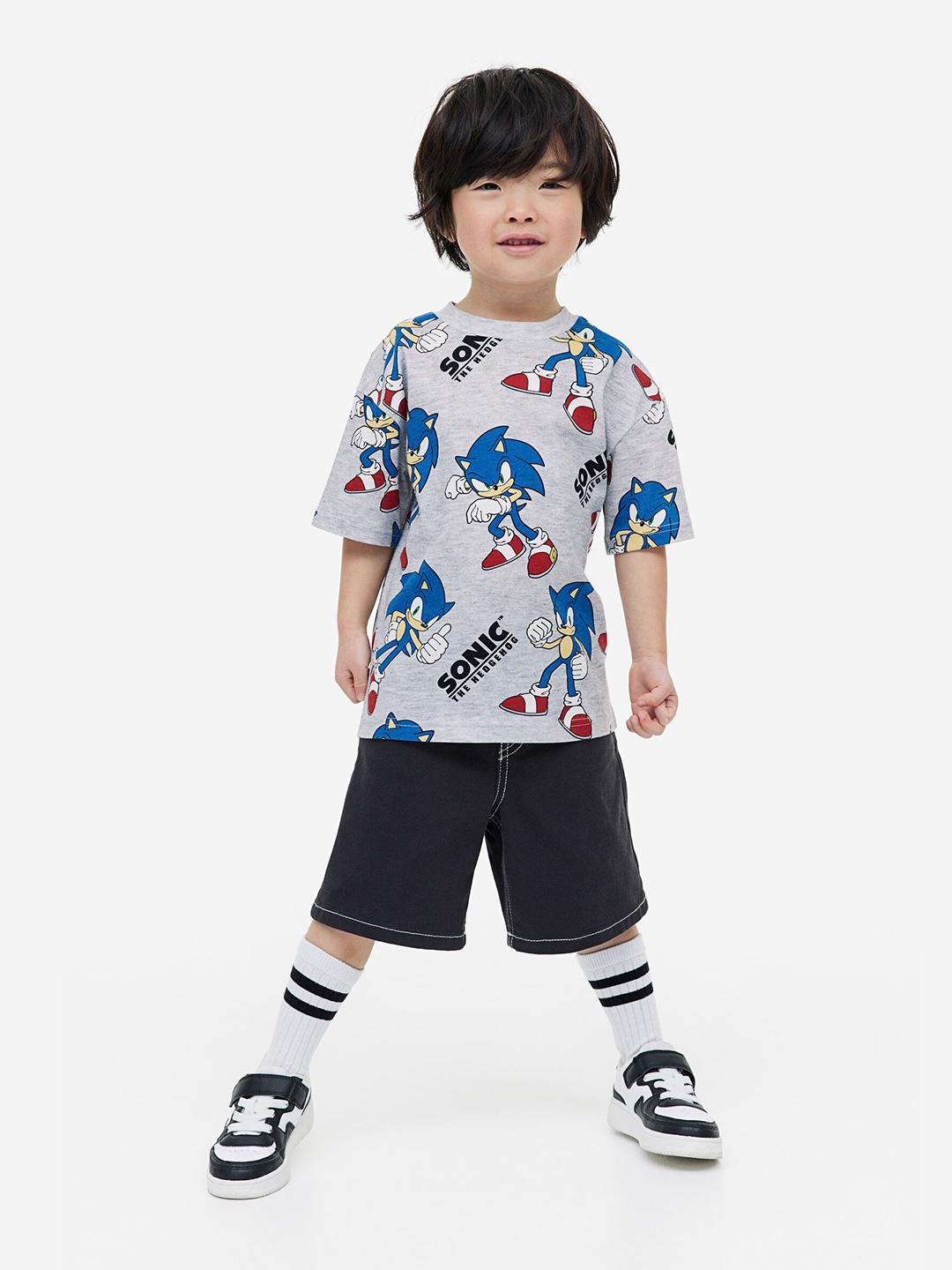 

H&M Boys Sonic Printed T-shirt, Grey
