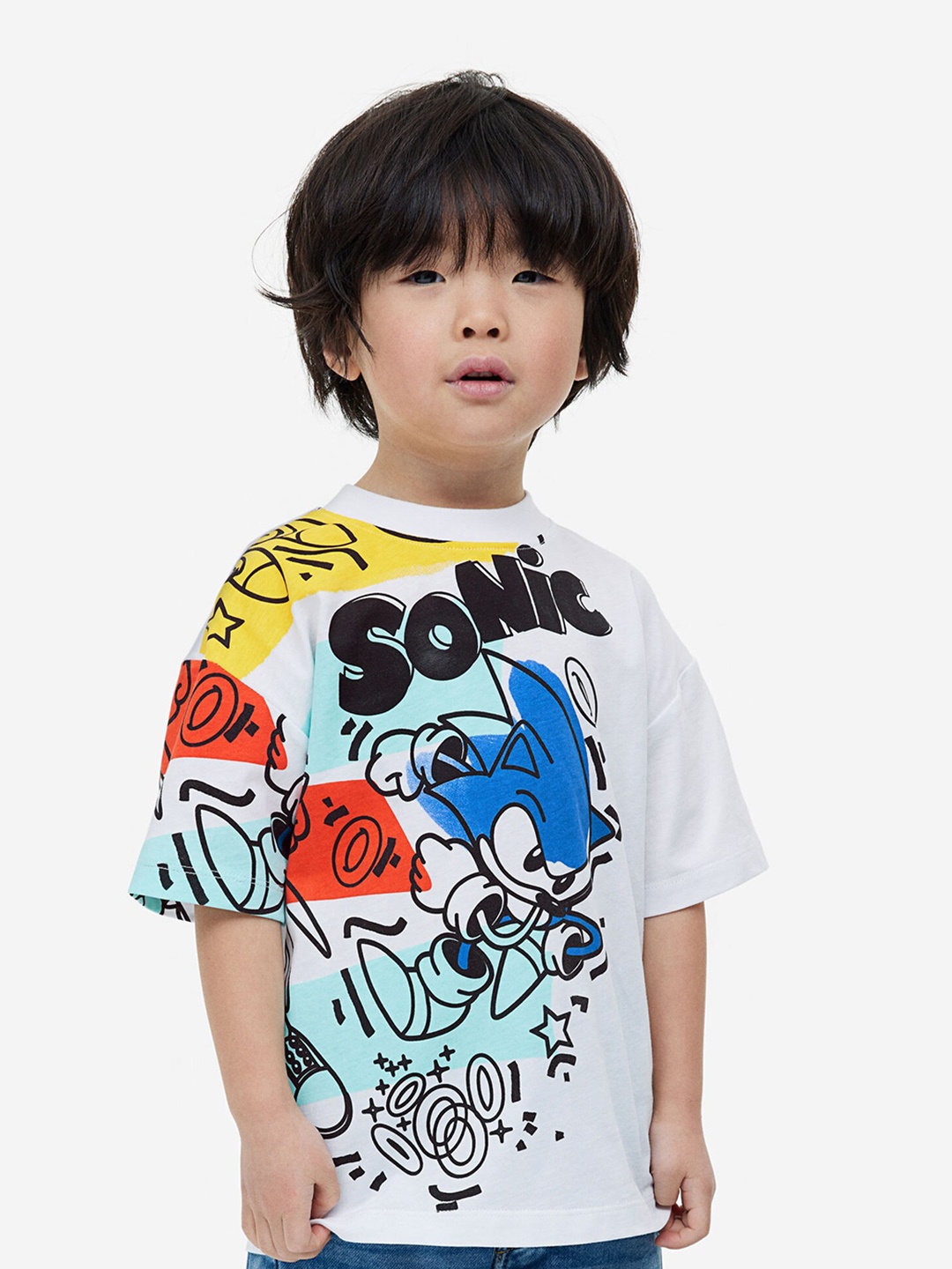 

H&M Boys Sonic Printed T-shirt, White