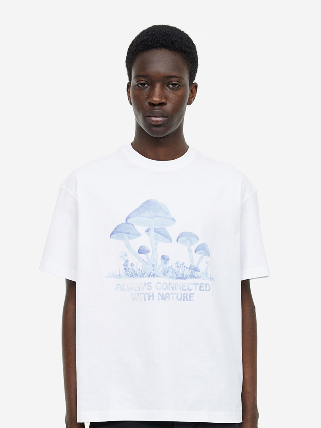 

H&M Men Relaxed Fit Printed T-shirt, White