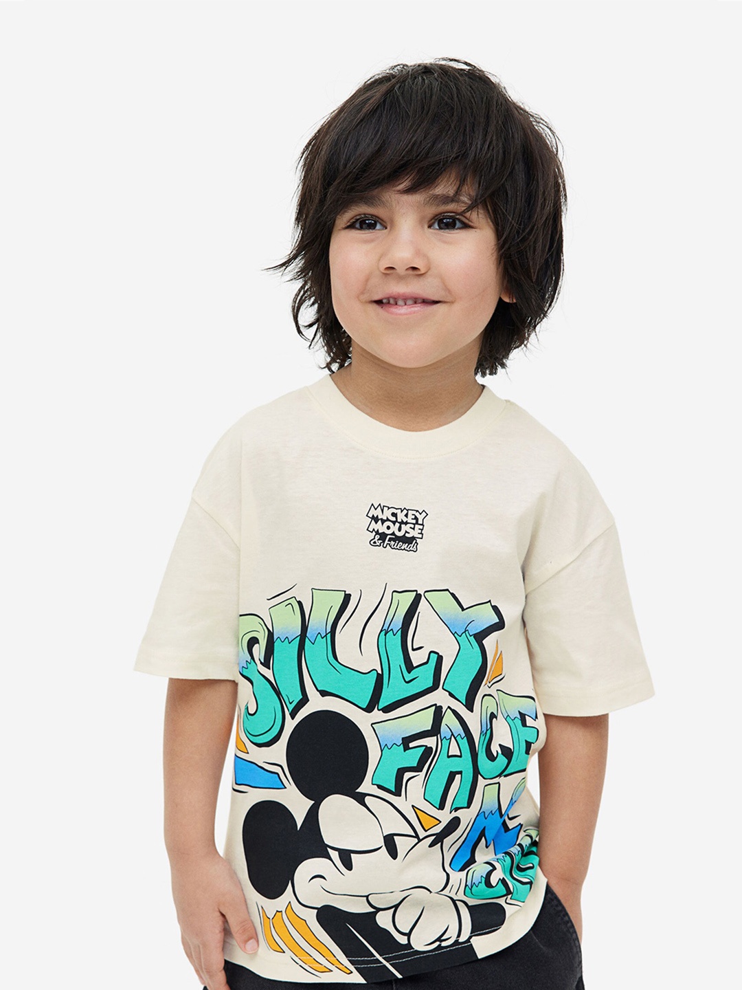 

H&M Boys Mickey Mouse Printed T-shirt, Off white