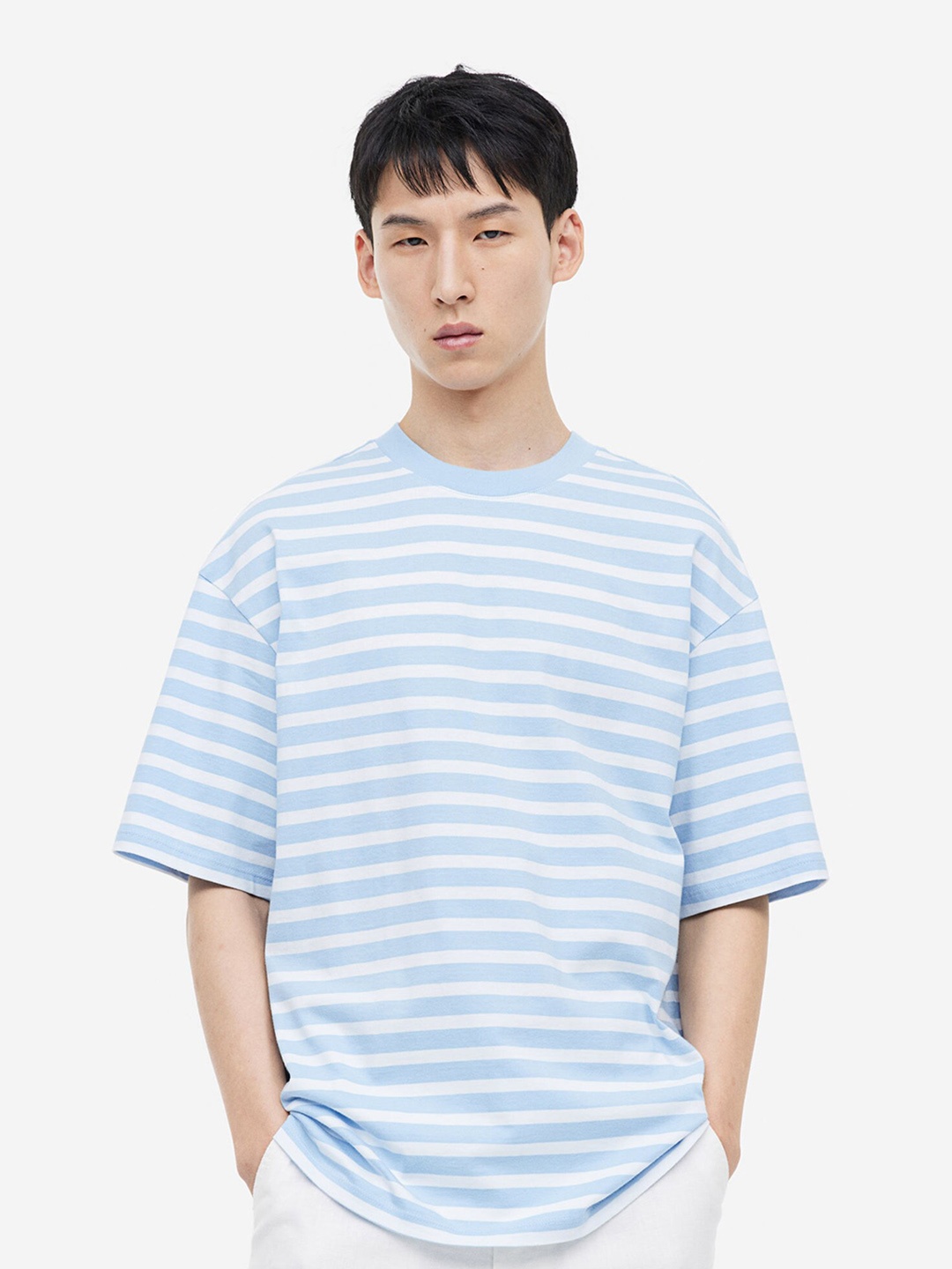 

H&M Men Relaxed Fit Cotton T-shirt, Blue