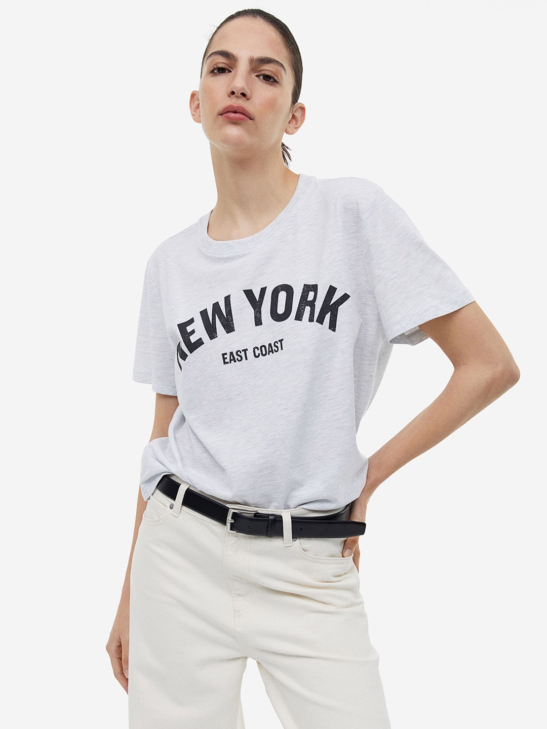

H&M Printed T-shirt, Grey