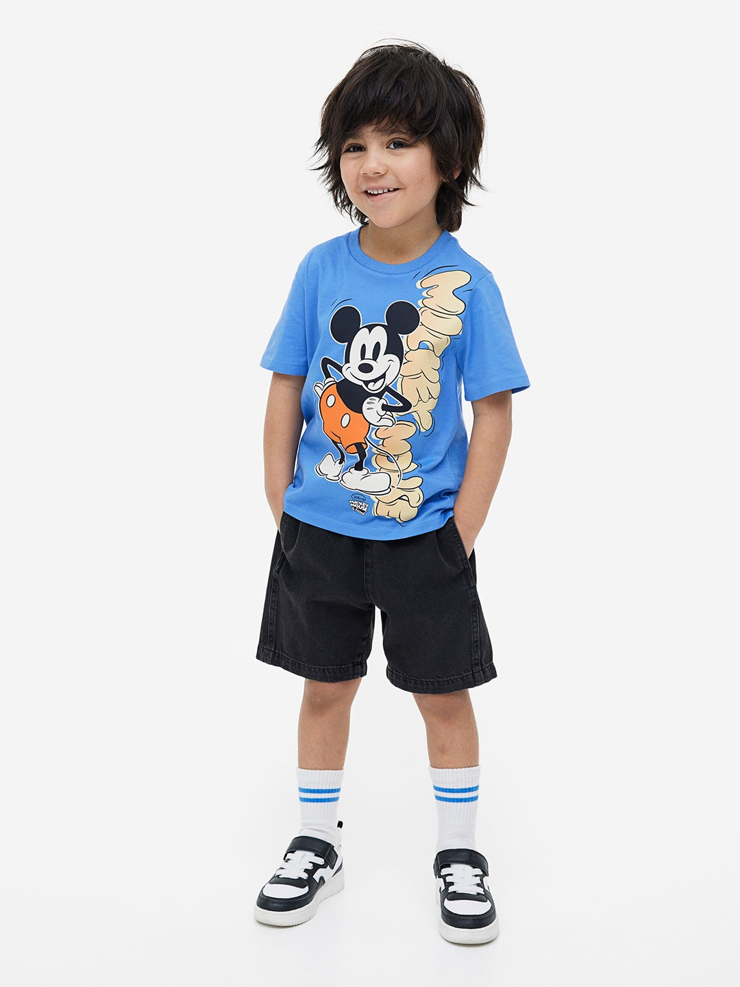 

H&M Boys 3-Pack Mickey Mouse Printed T-shirts, Blue