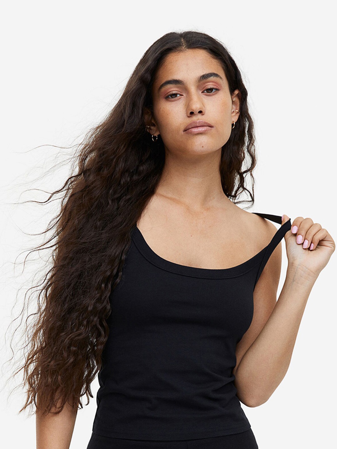 

H&M Cotton Vest Top, Black