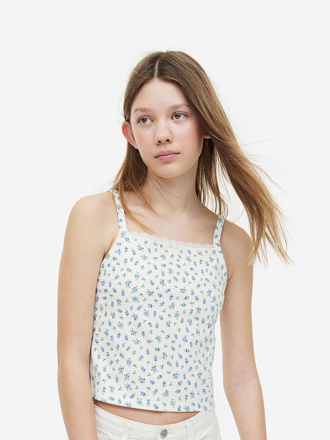 

H&M Girls Strappy Top, White