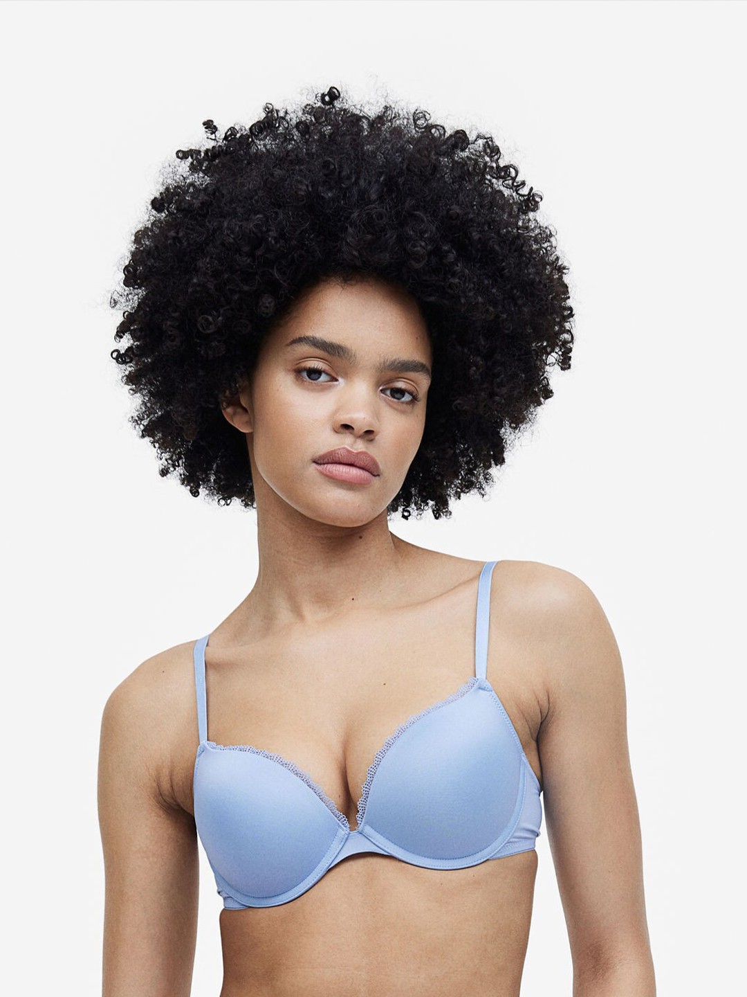 

H&M 2-Pack Jersey Super Push-Up Bras, Blue