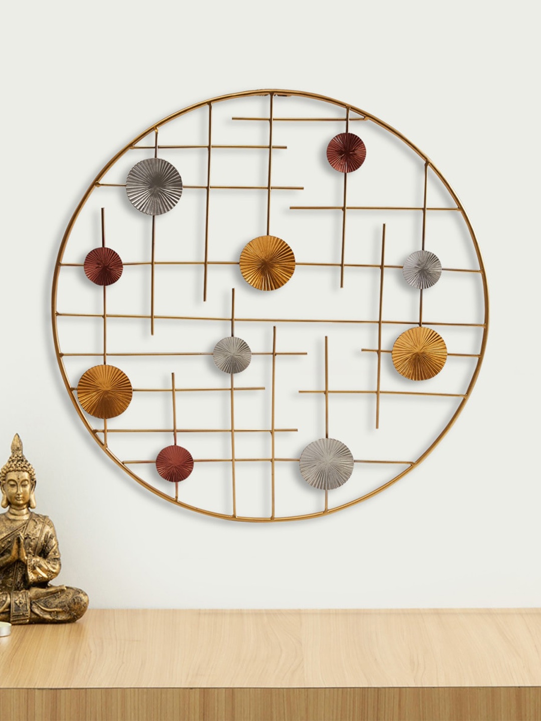 

Home Centre Gold-Toned Dastkari Metal Wall Art