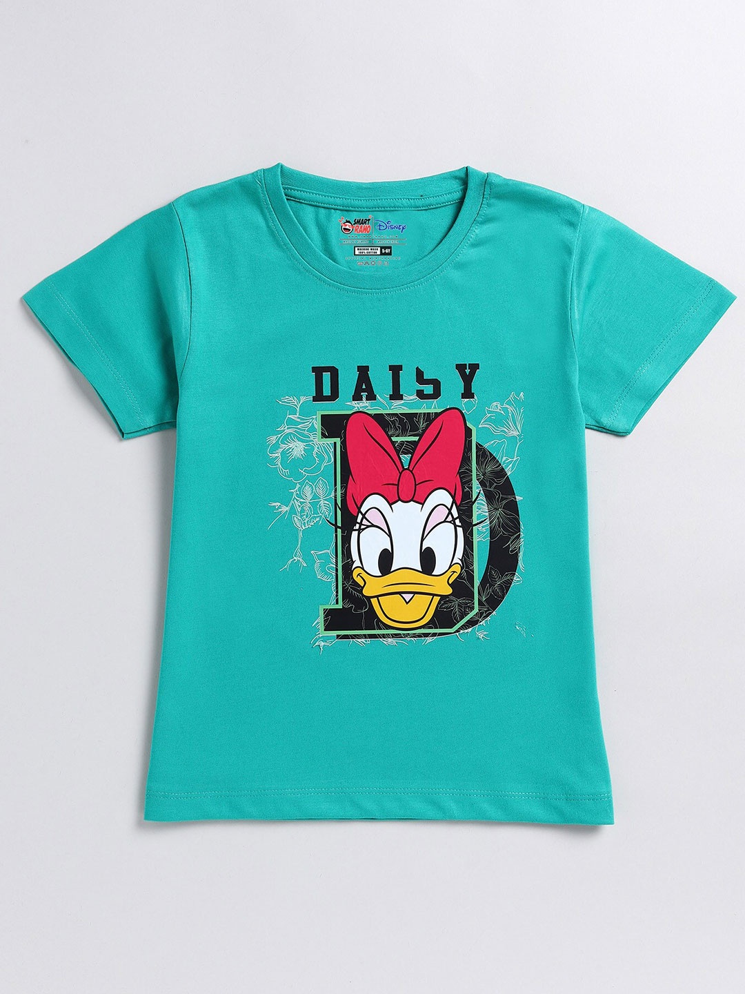 

SmartRAHO Girls Daisy Duck Printed Cotton T-shirt, Green