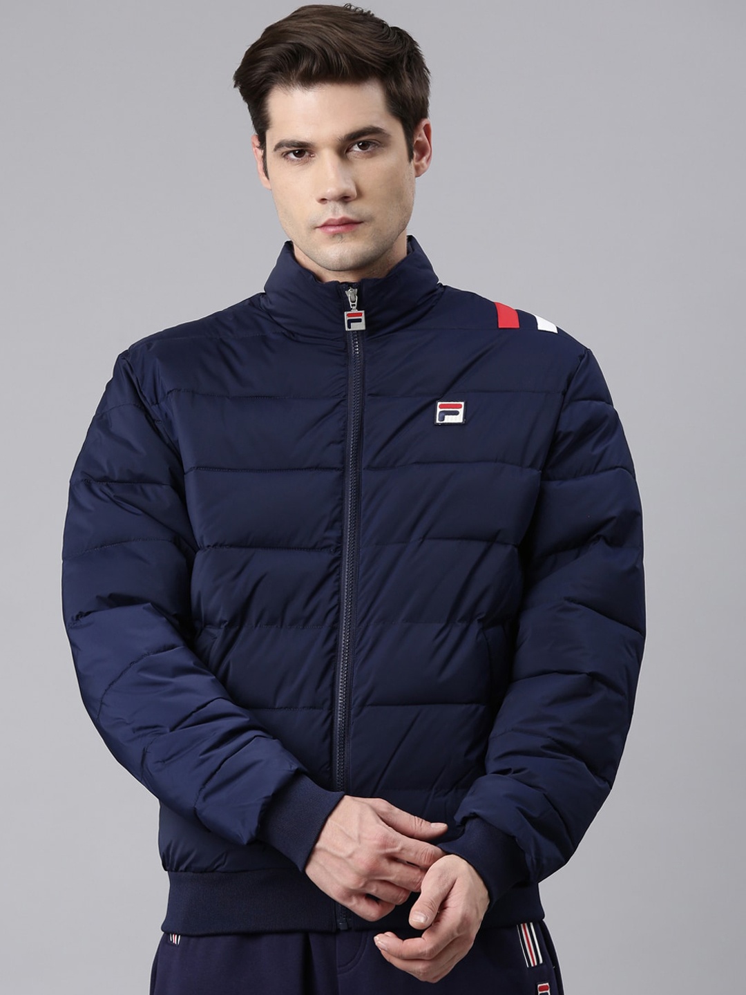 

FILA Mock Collar Padded Jacket, Blue