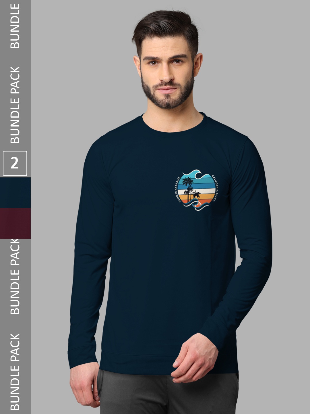 

BULLMER Pack Of 2 Graphic Printed Cotton Sweatshirt, Blue