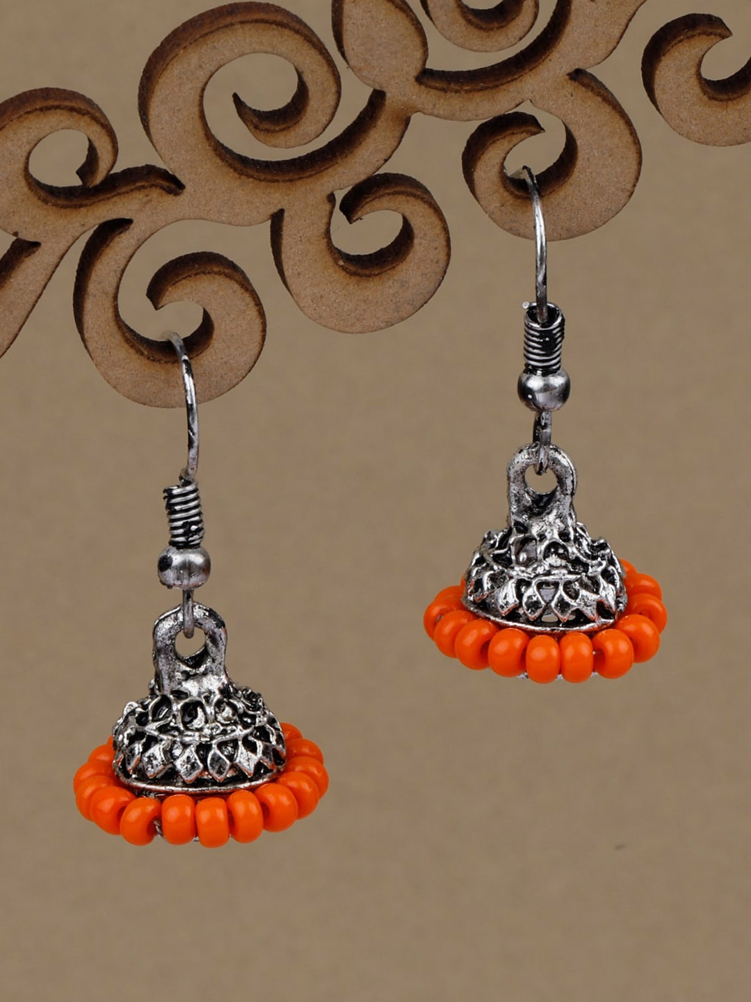

Silver Shine Silver-Plated Classic Jhumkas Earrings