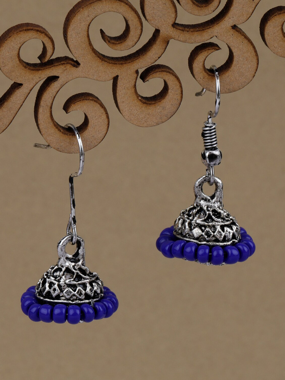 

Silver Shine Silver Plated Classic Oxidised Jhumkas