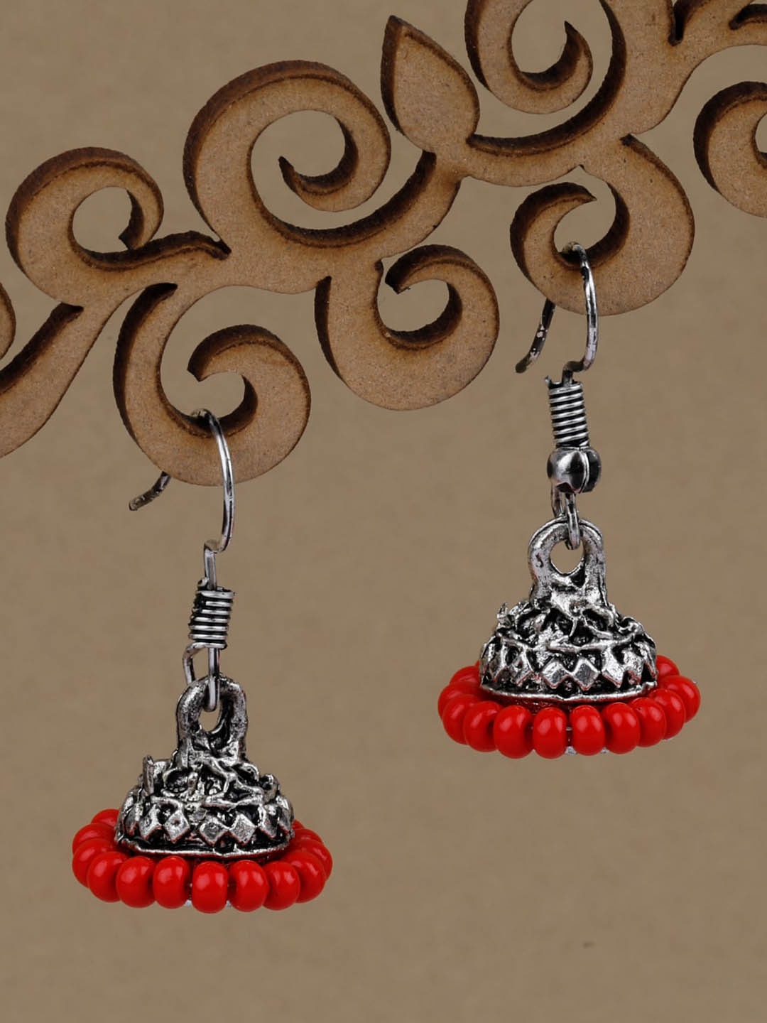 

Silver Shine Silver Plated Classic Oxidised Jhumkas Earrings