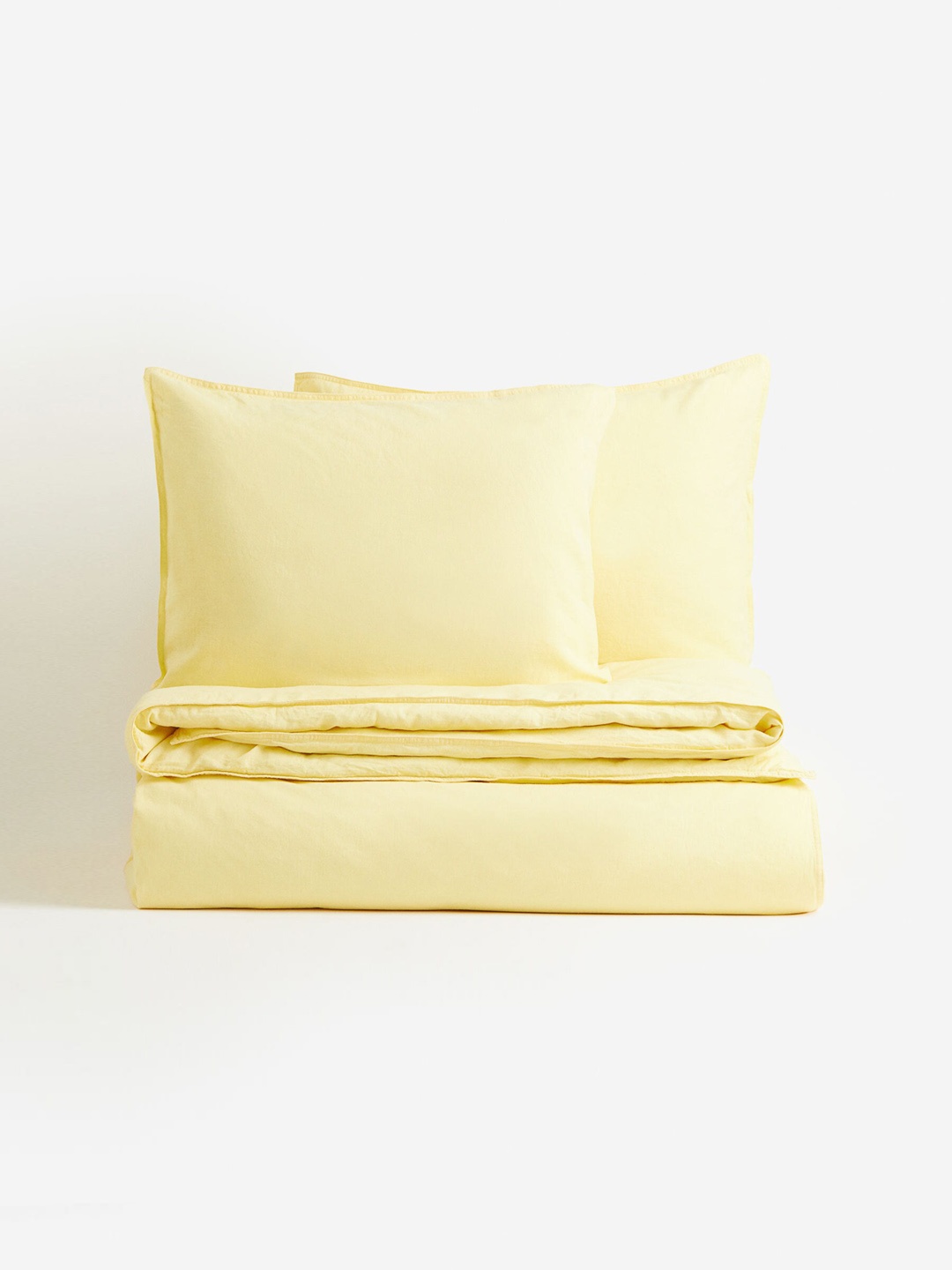

H&M Yellow Linen-Blend Double/king Size Duvet Cover Set