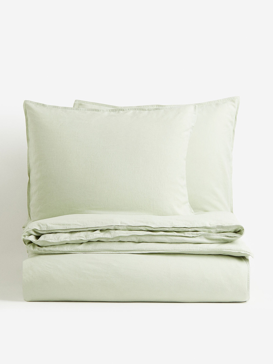 

H&M Sea Green Linen-Blend Double/king Size Duvet Cover Set