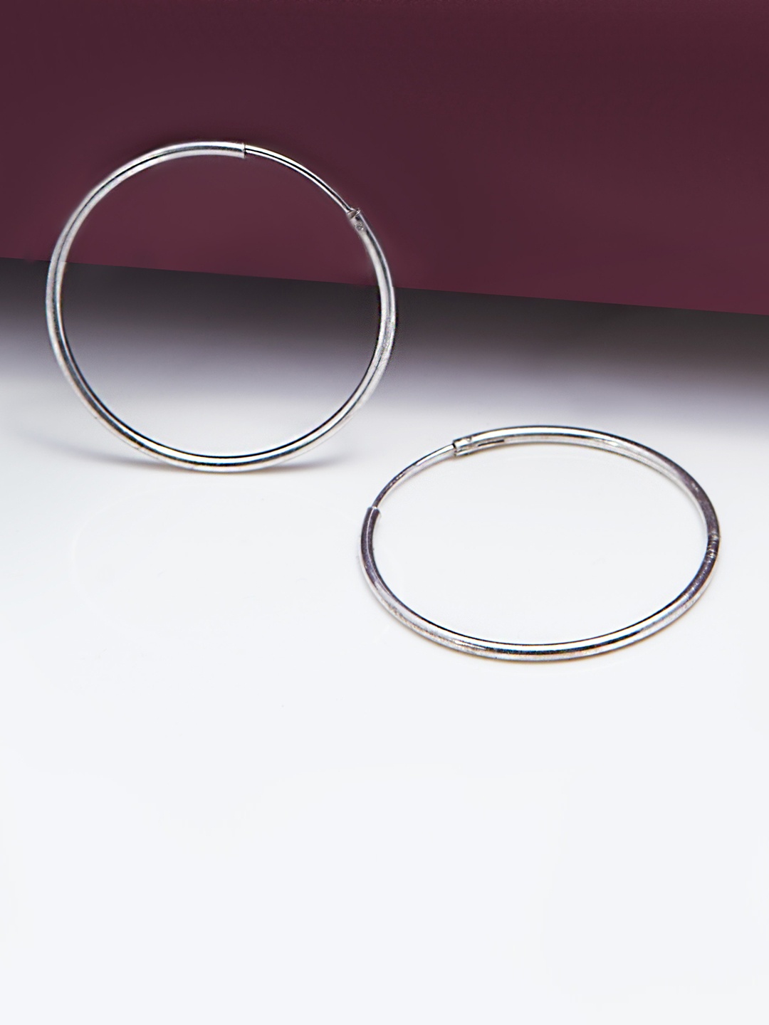 

AKSA 925 Sterling Silver Circular Hoop Earrings
