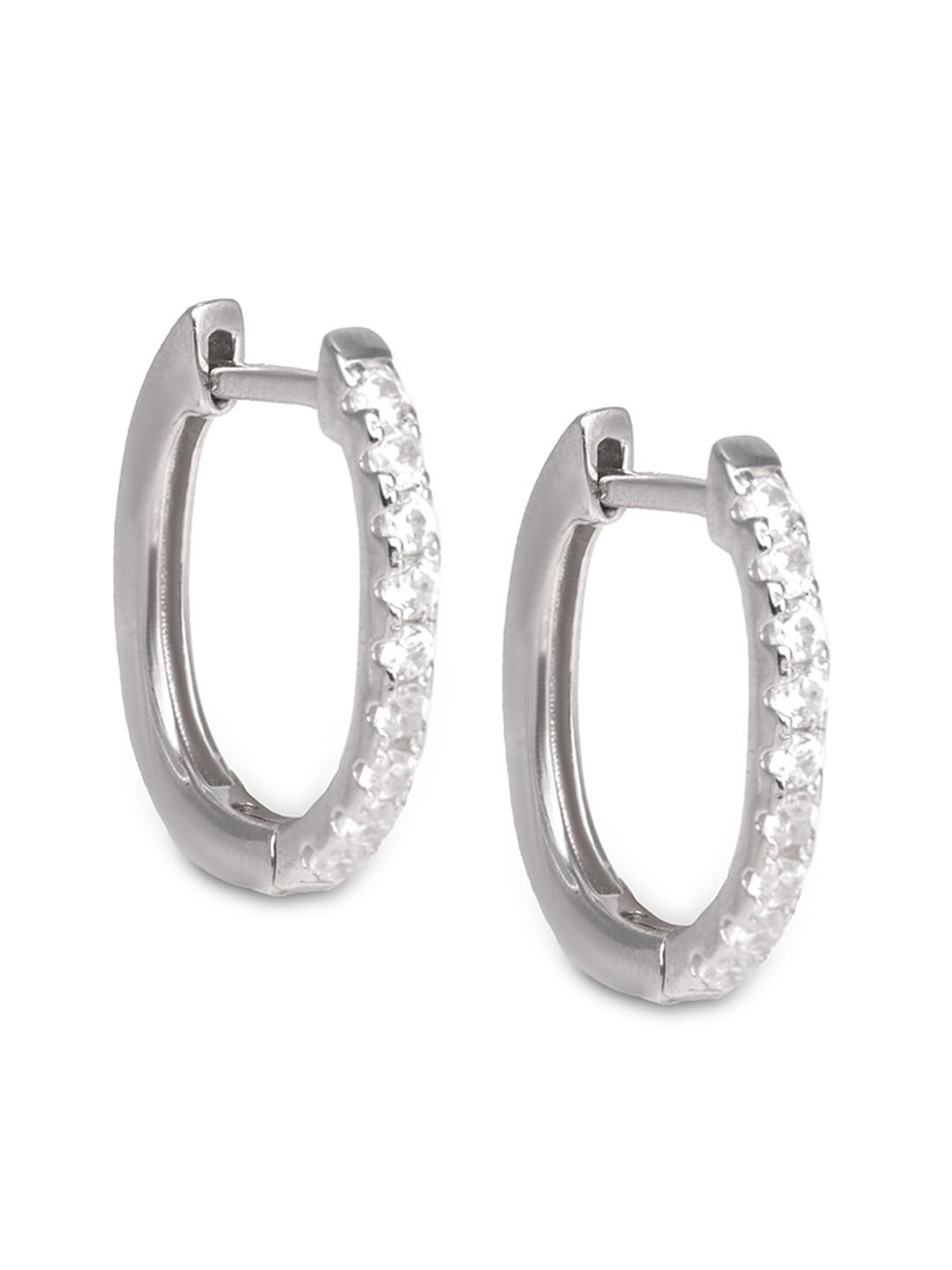 

AKSA Rhodium-Plated Hoop Earrings, Silver