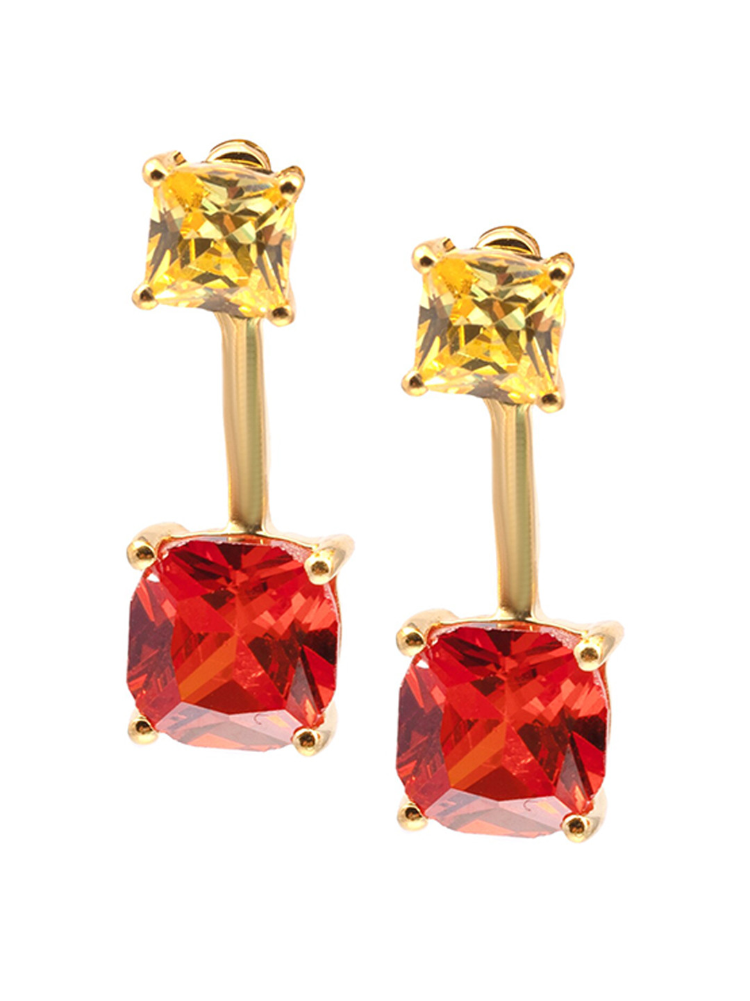 

AKSA Gold-Toned Floral Studs Earrings