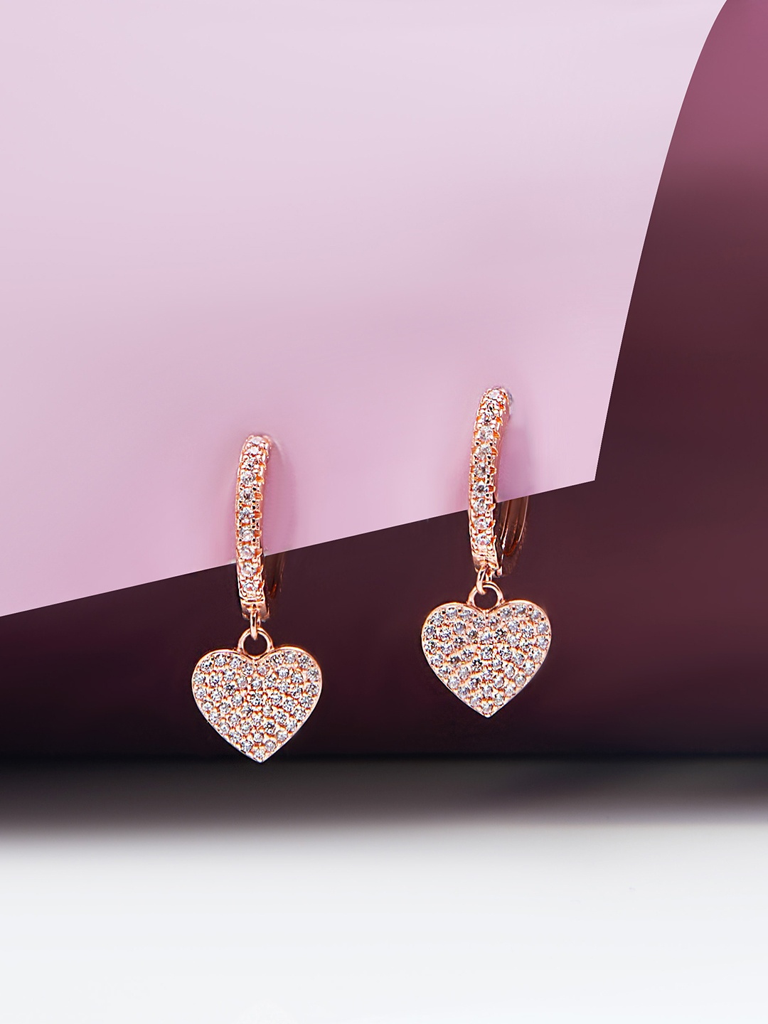 

AKSA Rose Gold Plated Floral Drop Earrings, Silver