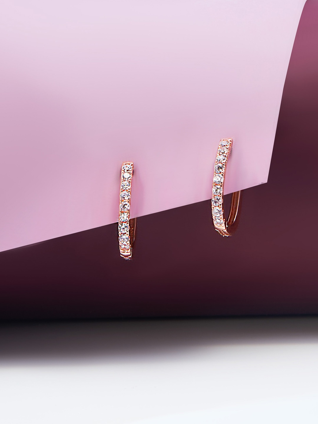 

AKSA Rose Gold-Plated Hoop Earrings, Silver